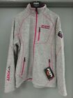 15866.0014 Fxr Elevation Zip Up Sweater Womens Ladies White Mix Fuchsia