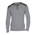 286422802 Polaris Rzr Light Grey Striped Long Sleeve Henley 608766839355