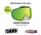 509-x5len-13-gr Sinister Goggle Lenses Snow Dual Green Mirror Yel Tint
