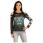7796 Gry 2x Liberty Wear Womens Tread Lightly Charcoal Shirt