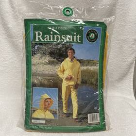Academy Broadway 61283 Sz L 2 Piece Zipper Heavy Duty Rain Suit #309 New Sealed 1990