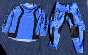 Alpinestars Oa-62273 Fluid Lurv Dirt Bike Mx Sky Blue Pants Size 32 Jersey Med Adult