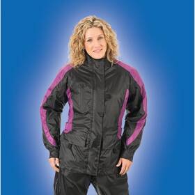 Brooks Leather 616245826727 Womens Complete Rain Suit Black Purple Size Med New