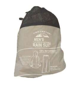Creekside Hfcs04s1 New Beige Two Piece Packable Hooded Rain Suit 100% Waterproof Large Xl