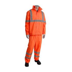 353-1000or-4x Falcon 353-1000or-4x/5x Viz Rain Suit 4 Xl 5 Hi Vis Orange