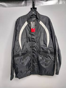 Fulmer Trs2blk Rain Reflective Riding Jacket. Mens Med Black With Gray And White Nwt