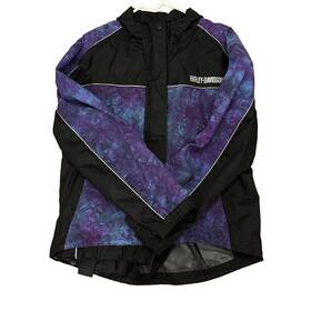97503-05vw Harley-davidson Motorcycle Gear Rain Suit Jacket Pants Set Purple Black Womens L