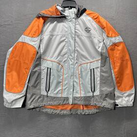 Harley-davidson 98203-17vw Harley-davidson Reflective Waterproof Rain Suit Women S Sz 1w Gray/orange