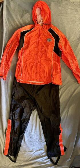 Harley-davidson 98316-14vw Hi-vis Rain Suit Womens Size 1w Orange Reflective Genuine New