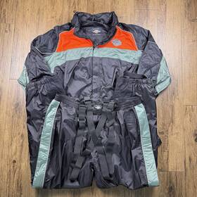 98337-15vm Harley-davidson Reflective Rain Suit Men 2xl Black Jacket Pant Storage Bag Hood 98337-15vm Harley-davidson Reflective Rain Suit Men 2xl Black Jacket Pant Storage Bag Hood
