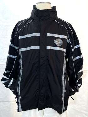 Harley-davidson 98360hvm Harley-davidson Riding Gear Black Jacket And Pants Rain Suit Reflective Size 2xl