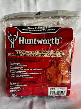 Huntworth 803955120447 .20mm Pvc 2 Piece Jacket And Pant Rain Suit Orange - 2xl Huntworth 803955120447 .20mm Pvc 2 Piece Jacket And Pant Rain Suit Orange - 2xl
