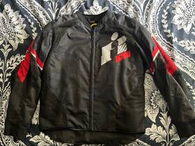 Icon 2820-3630 New Mens Overlord Primary Jacket Red/ Black L