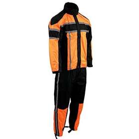 Sh233102 Milwaukee Leather 226001100123 Mens Black And Orange Water Resistant Rain Suit W