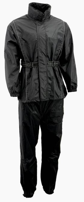 Milwaukee Leather Sh2225 Nexgen Mens Black Waterproof Rain Suit With Reflective Piping