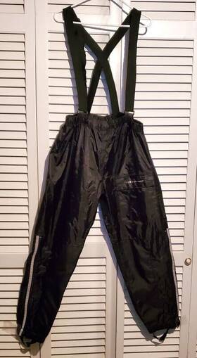 2833 Nelson-rigg Aston Motorcycle Rain Pants With Suspenders Black Adult Men Size L