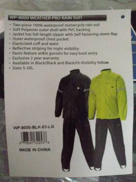 Nelson-rigg Wp-8000-03-lg Nelson-rigg Weatherpro Rain Suit - Black- Large Wp-8000-blk-03-lg