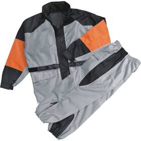Nexgen Sh221701-3x-blk/silver Sh221701 Ladies Orange And Silver Oxford Water Resistant Rainsuit