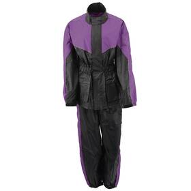 Nexgen Xs5001-bkpur-xs Ladies Xs5001 Black And Purple Water Proof Rain Suit With Reflective