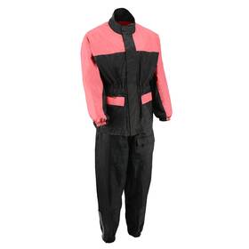 Nexgen Xs5031-bkpnk-xs Xs5031 Womens Pink And Black Water Proof Rain Suit With Cinch Sides