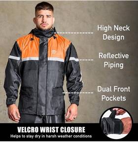 Nomad Usa 850073149461 Waterproof Motorcycle Rain Suit 2-piece Reflective Gear Lightweight Riding Jac