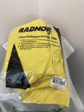 64055915 Radnor 3 Piece Pvc Polyester Rain Suit Waterproof Yellow Size L 64055915 Radnor 3 Piece Pvc Polyester Rain Suit Waterproof Yellow Size L