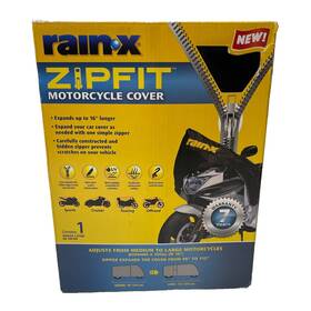 Rain-x Zipfit 806200 Zip Fit Motorcycle Cover Expands Up To 16 Inch Longer Dust Uv Protector