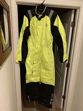 Revit En343-2003 Rev It Pacific H2o 1-pc Inch 100% Waterproof Hi-visibility Motorcycle Rain Suit L