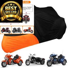 Sapubk 6146859665 Waterproof Motorcycle Cover Replace For Harley Davidson Trike Model Black