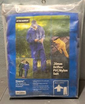 Sterns 044411080701 Stearns .20mm Driflex 100% Pvc/nylon Suit 8155for-06-000 2xlarge Blue New Ug27