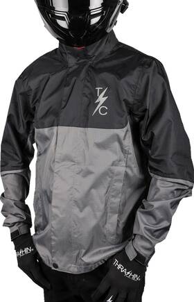 Thrashin Supply 852491006623 Mission Mens Rain Jacket Black/gray Md