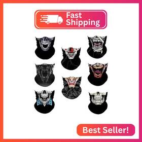 Wysummer 40815-3d 8pcs Scarves Bandanas Face Tube Black Headband Motorcycle Multi Functi