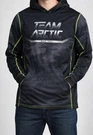 Team Arctic Cat Long Sleeve Race Tech Shirt W/ Hoodie. Size Medium.. Fixed Price $44.99.