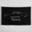 1972 Chevy Nova Black Silhouette Garage Office Man Cave Banner Flag 34.5" X 56". Fixed Price $39.95.