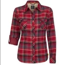 Ski-doo Ladies' Cabin Overshirt Burgundy Red Plaid Xs 4543820235. Fixed Price $39.19.