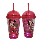 Disney Minnie Mouse Pink Light Flashing Christmas Spiral Straw Cup Set 17 Oz. Fixed Price $24.95.