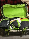 Arctic Cat Snowmobile Gear Bundle Ogio Bag Mossi Suit Klim Boots Helmet. Fixed Price $500.00.