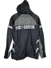 Harley Davidson Men's Size Small Black Riding Full Speed Reflective Rain Jacket. Fixed Price $62.32.