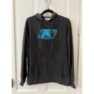 Klim Women Large Vista Hoodie Gray & Blue Logo Pullover Sweatshirt Snowmobile. Fixed Price $29.99.