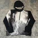 Can Am Brp Lightweight Windbreaker Jacket Mens Xxl 1/4 Zip Hooded Lightning Aop. Fixed Price $24.76.