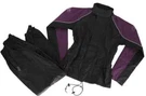 RS2 Womens 2-PIECE Motorcycle Rain Suit (black/purple, Small). Fixed Price $60.00.