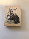Vintage Rubber Stamp Little Girl Water Well Winter Animals Tasha Tudor K7206. Fixed Price $15.00.