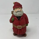 Hallmark Santa Figurine Rustic With Red Coat And Backpack Country 6.5 Tall Hmk. Fixed Price $11.95.