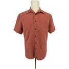 Woodys Retro Lounge Mens Short Sleeve Button Up Shirt Tropical Leaf Print Red. Fixed Price $16.80.