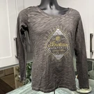 Indian Motorcycle Shirt Womens Small Long Sleeve Diamond Tee Gray Laced Back. Fixed Price $26.00.