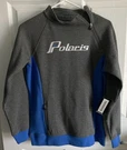 Polaris Women Medium Shoulder Zip Long Sleeve Gray Blue Logo Sweatshirt 54. Fixed Price $40.00.