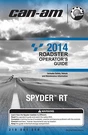 Can-am Spyder Rt 2014 Roadster Owners Operators Manual New Bound Book Free S&h. Fixed Price $59.90.