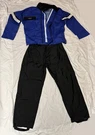 Osi Motorcycle Pvc Nylon Rain Suit 2 Piece Blue White Black Size Large. Fixed Price $47.50.