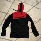 Polaris Tech Full-zip Youth Hoodie Size Large Black Red Fleece Lined. Fixed Price $35.00.