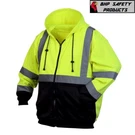 High Visibility Lime Green Class 3 Full-zip Safety Sweatshirt Hoodie Jacket. Fixed Price $32.25.